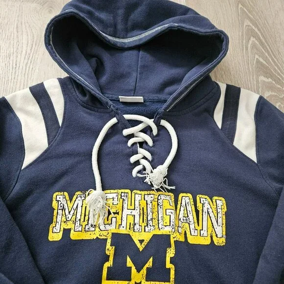 University Of Michigan Wolverines NCAA Navy Blue Hoodie By Pro Edge Jr XL / W M - Picture 2 of 16